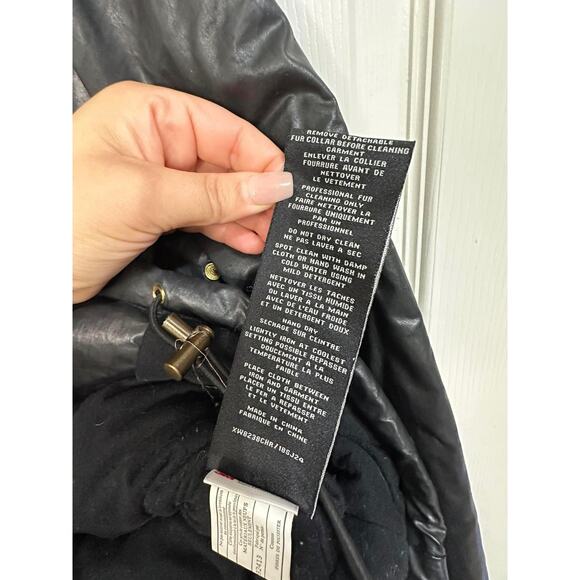 SAM Hudson black natural parka‎ black jacket size Small - Picture 4 of 6